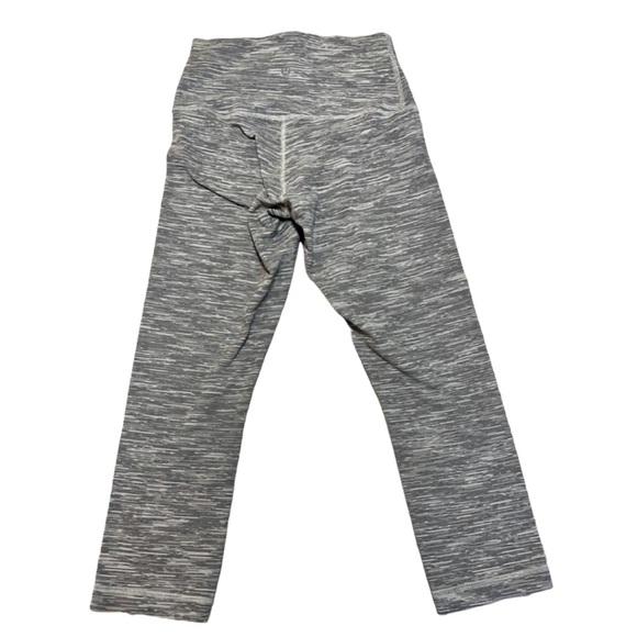 Lululemon Wunder Under Women Gray Leggings Crop High Waist Size 4 Stretch Pants - Picture 2 of 3
